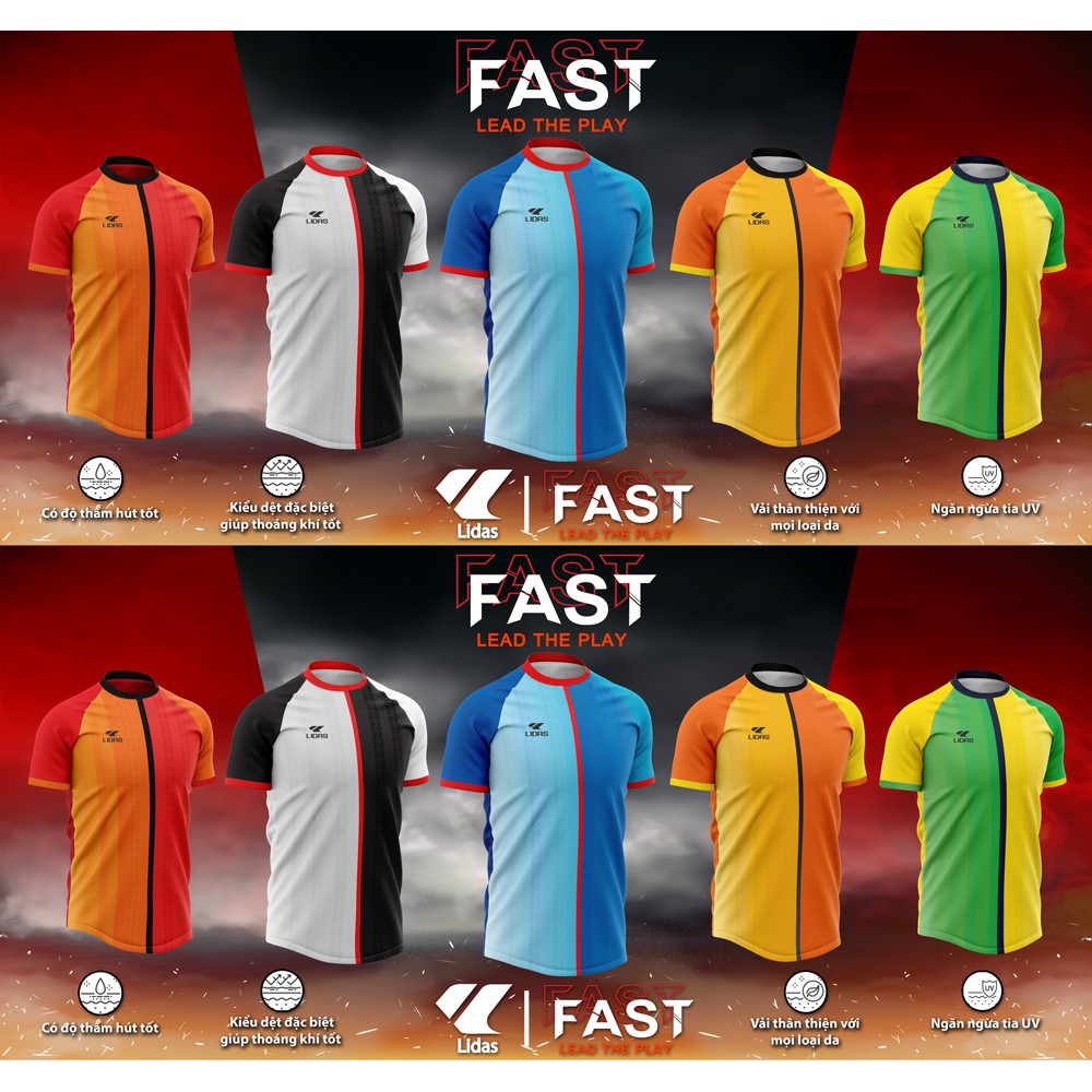 Bộ quần áo thể thao đá bóng Nam - Nữ LIDAS FAST cao cấp - Nhiều màu sắc – Hàng chính hãng