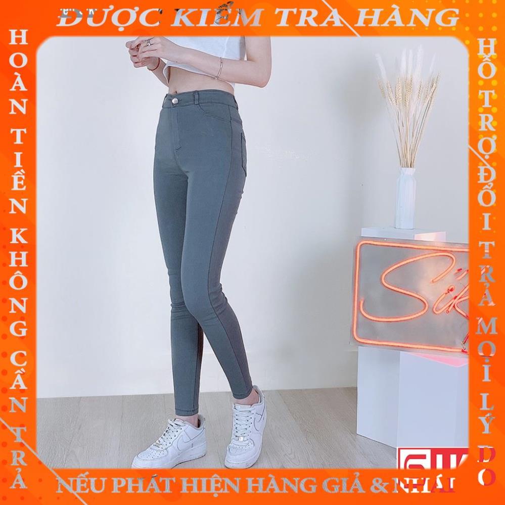 Quần jean giấy lưng cao co giãn vải skinny - QJ12 fdinh