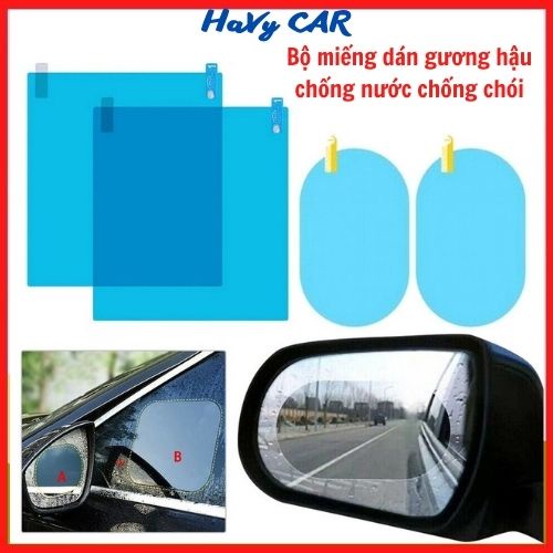 Miếng dán chống nước gương chiếu hậu kính ô tô xe hơi, miếng dán chống nước chống chói gương chiếu hậu