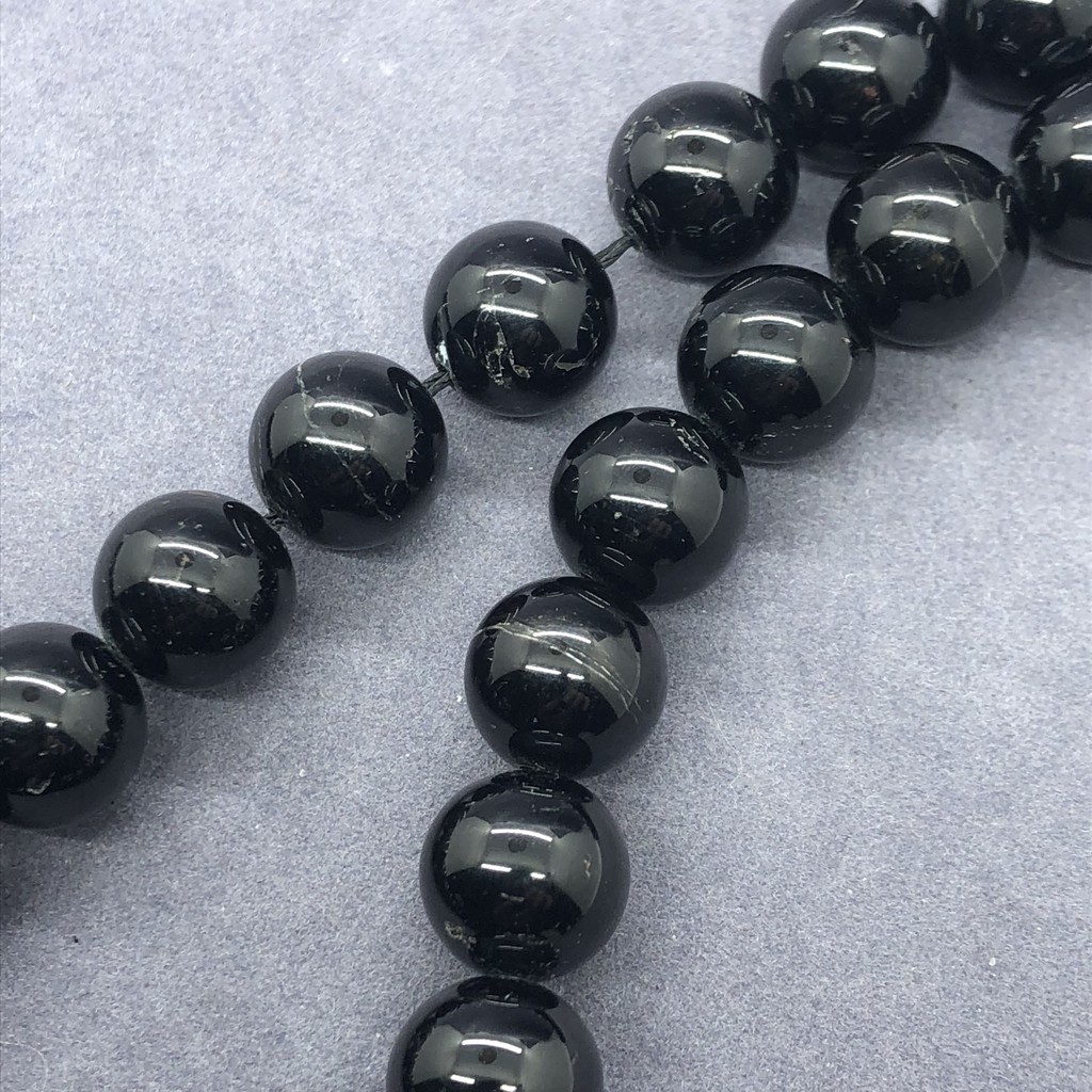 Chuỗi Hạt Đá Tourmaline Đen Tự Nhiên 4-12mm