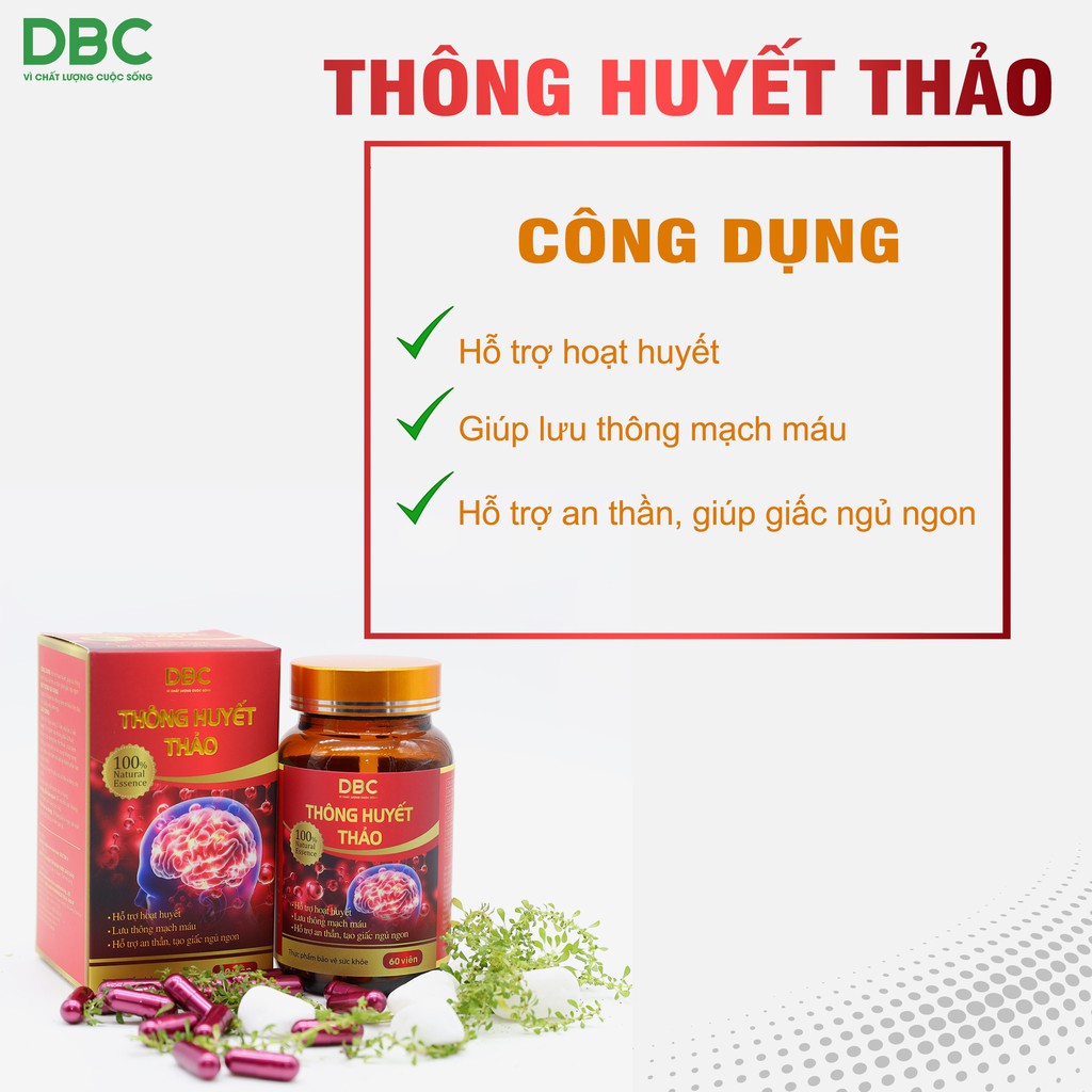 Hoạt Huyết Dưỡng Não Thông Huyết Thảo DƯỢC BẢO CHÂU Hỗ Trợ An Thần Lưu Thông Mạch Máu Giúp Ngủ Ngon Sâu Giấc 30/60 Viên