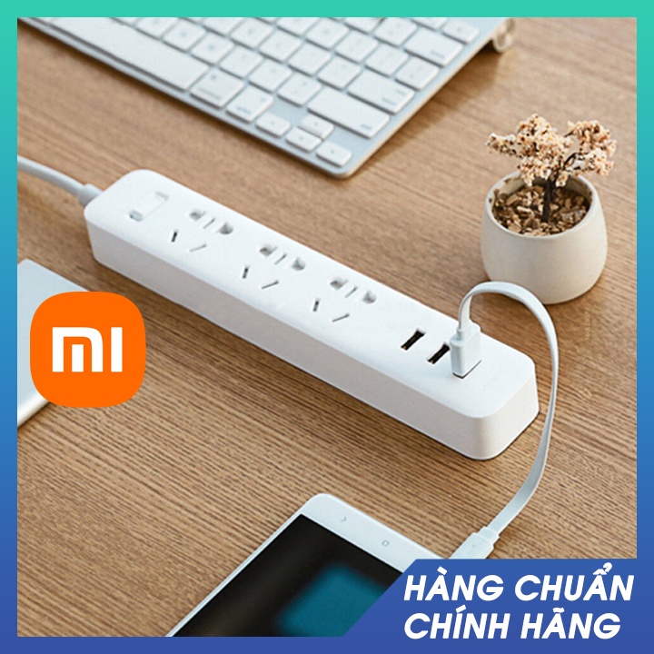 Ổ điện Xiaomi Mi Power dây dài 1m2 tích hợp 3 ổ USB chuẩn 2A hỗ trợ sạc nhanh