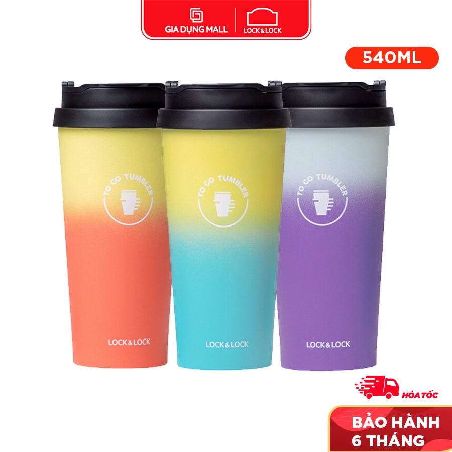 Ly Giữ Nhiệt Bằng Thép Không Gỉ Lock&Lock Clip Tumbler 540ml LHC4151 kèm ống hút - giadungmall