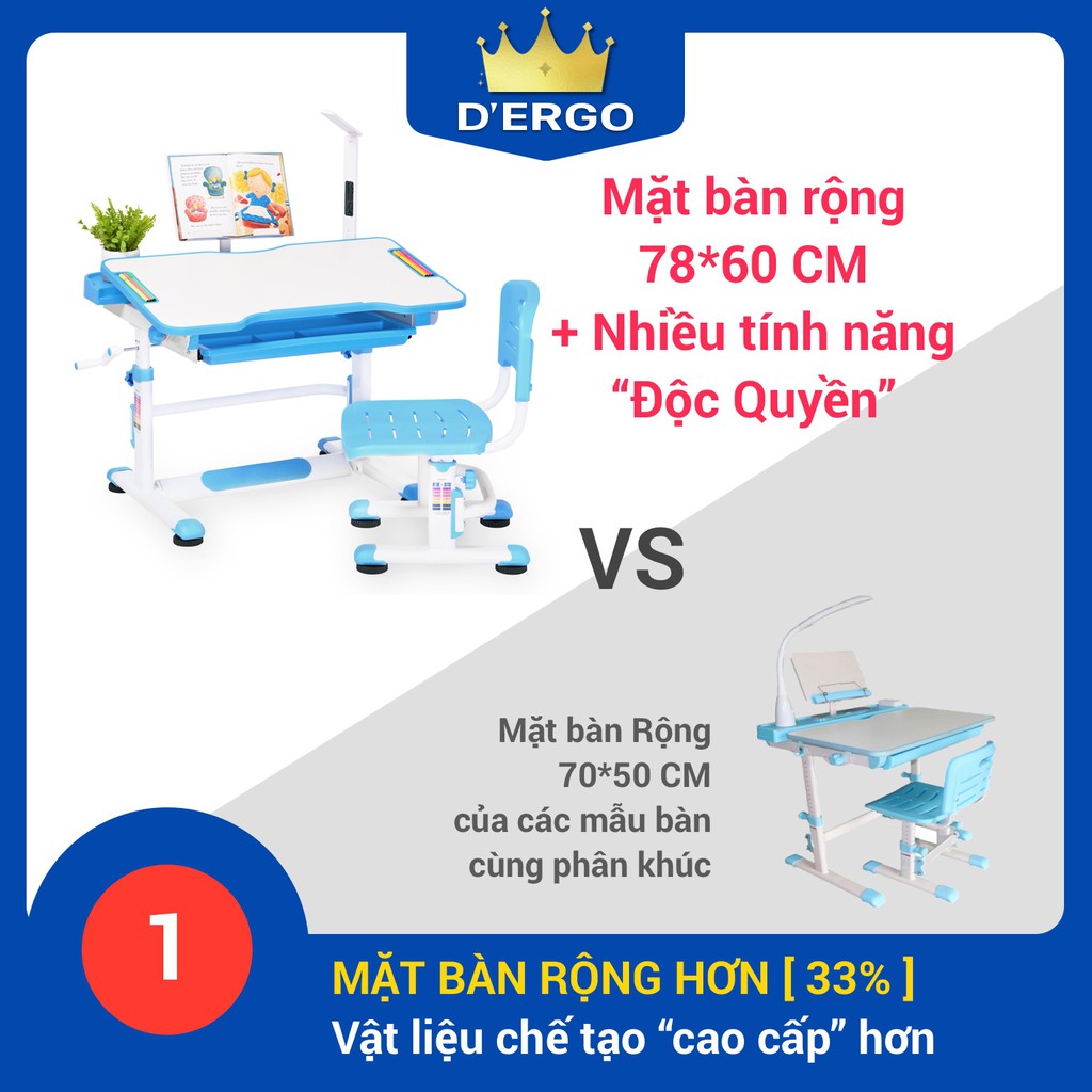 {Chính Hãng D'Ergo} Bộ bàn học chống gù, chống cận iSmart-D8 | BigBuy360 - bigbuy360.vn