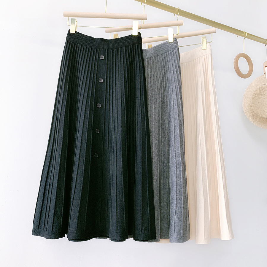 Chân Váy Len Dài Đính Nút Thời Trang Cho Nữ | BigBuy360 - bigbuy360.vn