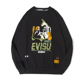 Áo Nỉ Dài Tay Dáng Rộng Bằng Vải Cotton Hiệu Evisu Thời Trang Dành Cho Cả Nam Và Nữ