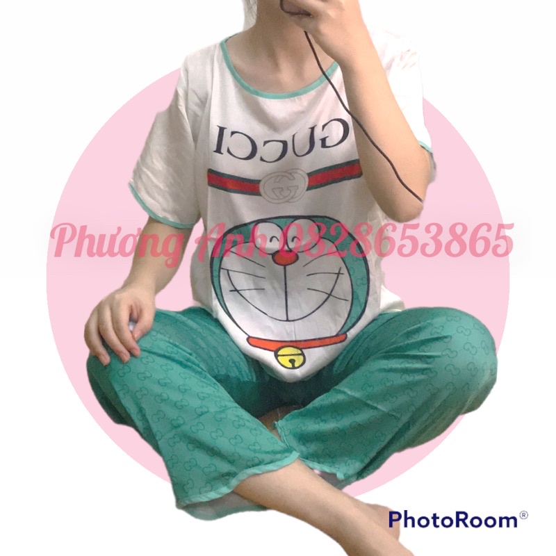 set gucci đôremon lụa Pháp