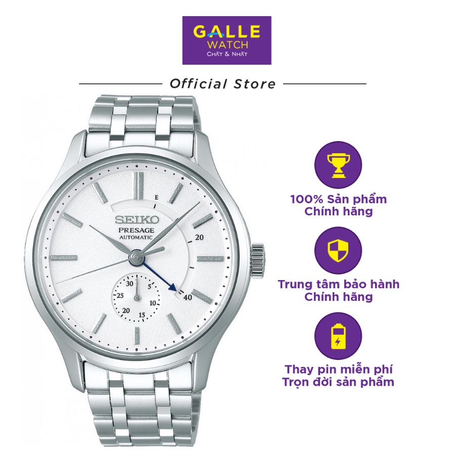 Đồng hồ cơ nam Seiko SSA395J1 kính Sapphire chống xước, chống nước 3 ATM. dây thép không gỉ cao cấp chính hãng Nhật Bản