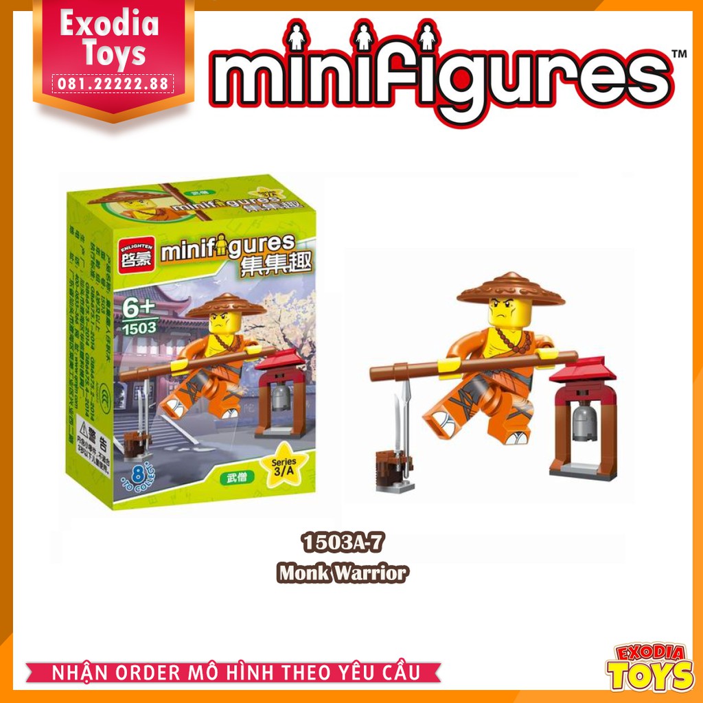 Xếp hình minifigure Rồng Xanh, Bóng Chày, Rapper, Thầy Tu - Đồ Chơi Lắp Ghép Sáng Tạo - Enlighten 1503A