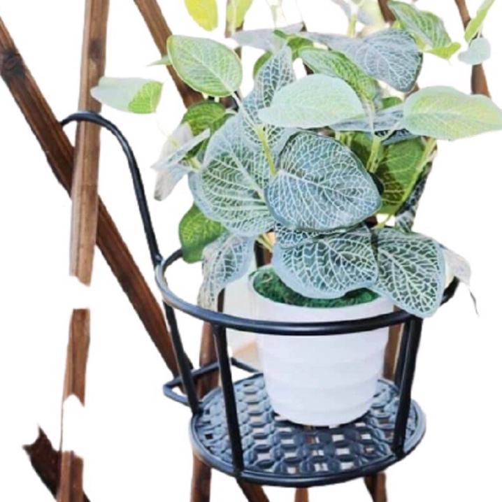 Chậu cây có móc - Giỏ sắt treo hoa cây cảnh decor trang trí ban công lan can hàng rào tiện lợi