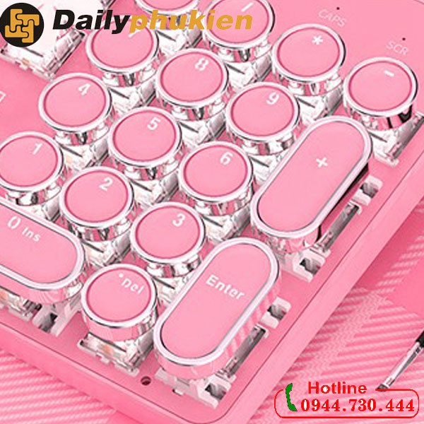 Bộ Keycap Tròn Bọc Viền Bạc Siêu Đẹp dành cho bàn phím cơ, keycap máy đánh chữ