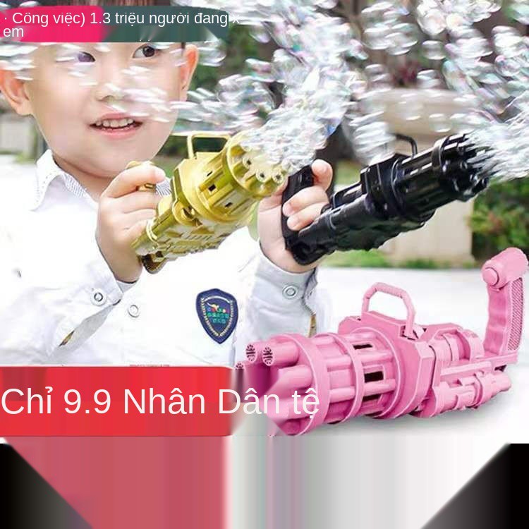 Phiên bản Gatlin của máy bắn bong bóng màu hồng lưới nổi tiếng nổ súng nước tự động 8 lỗ đồ chơi trẻ em cho nam v