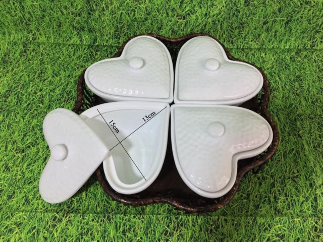 Khay mứt kẹo sứ trắng