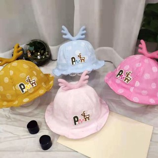 Mũ cho bé gái nón cho bé trai sừng hươu chấm bi siêu dễ thương hồng vàng xanh 0-3T - Ảnh thật  Misolkids by huong274