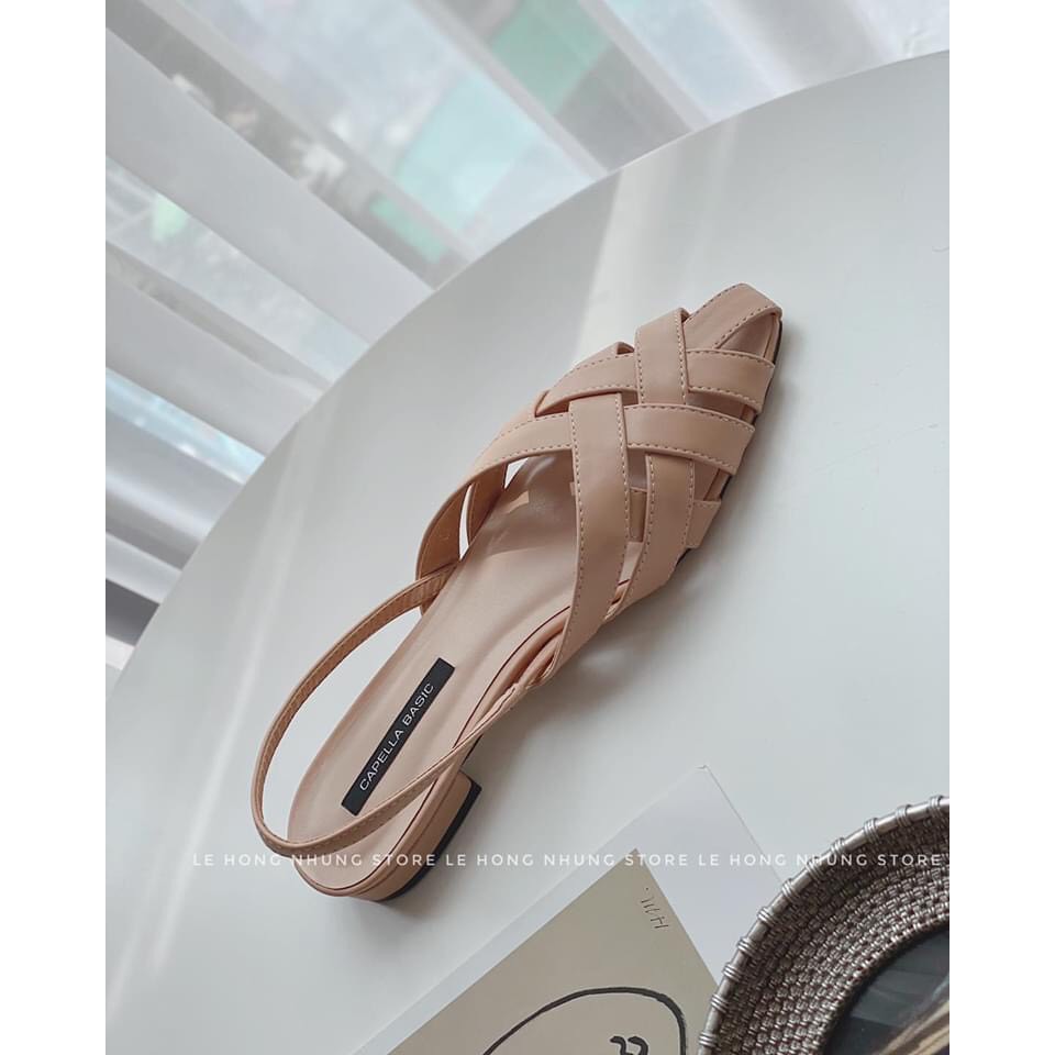 Sandal da mịn quai đan thưa mũi nhọn - 2P