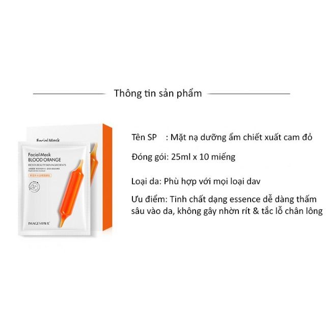 Mặt nạ dưỡng trắng da IMAGES nội địa trung cam đỏ | Thế Giới Skin Care