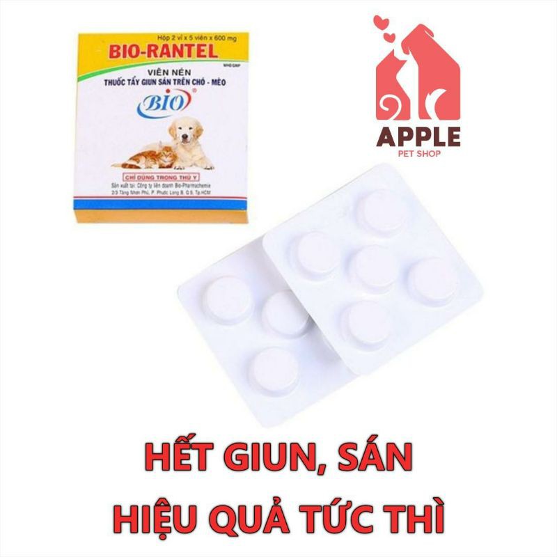 [BIO-RANTEL] [HỘP 10 VIÊN] Hết giun sán, hiệu quả tức thì