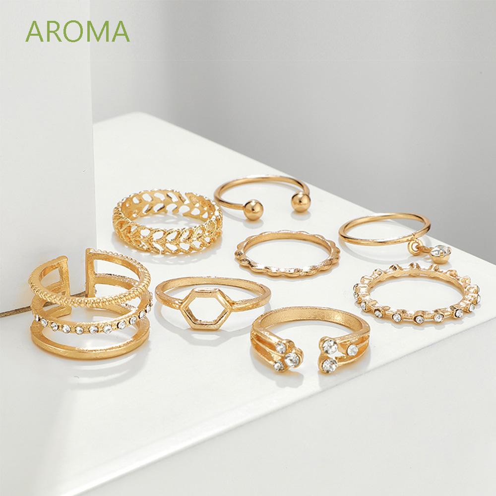 Set 8 nhẫn đeo tay cho nữ phong cách thời trang Bohemian