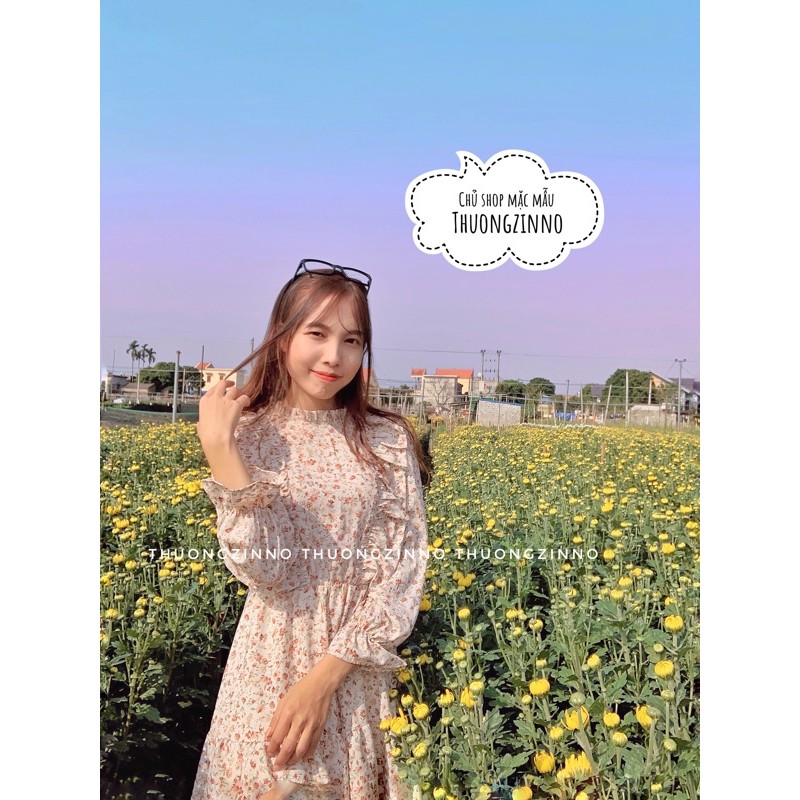 🌻🌻 Váy hoa liti vintage đẹp thanh lịch Đầm hoa dáng xoè🌻 | BigBuy360 - bigbuy360.vn