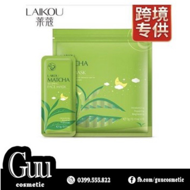 Mặt nạ ngủ trà xanh Laikou Matcha Mask