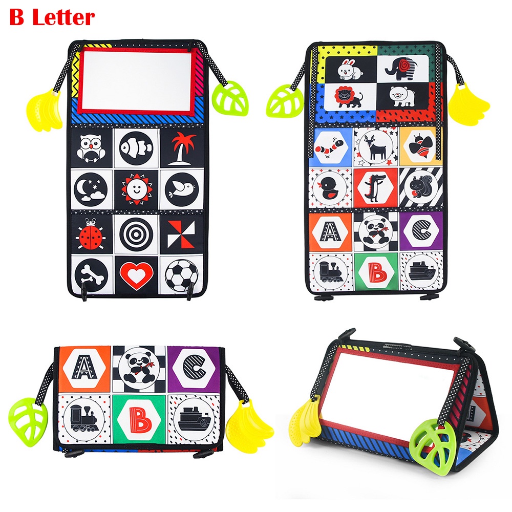 Đồ chơi phản chiếu qua gương có độ tương phản cao màu đen và trắng giáo dục cho trẻ sơ sinh