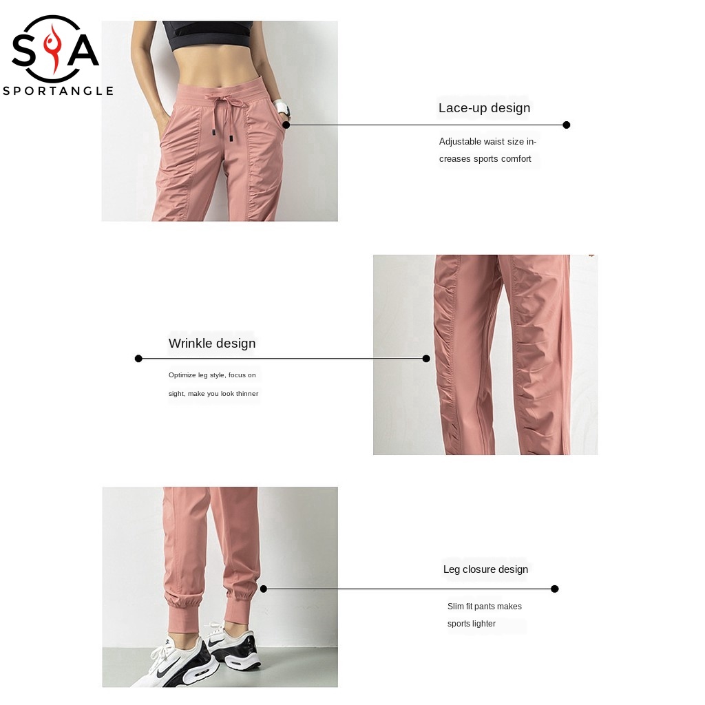 Quần dài thể thao có túi đơn giản phong cách mùa hè thời trang Hàn Quốc có size lớn S-2XL