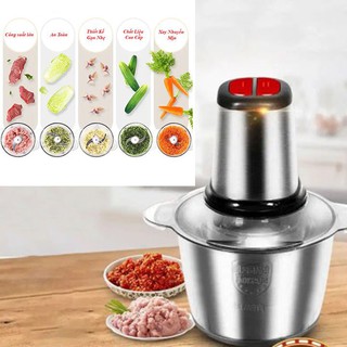 Máy xay thịt inox 304 - 4 lưỡi đa năng - Xay thịt, xay tỏi ớt, xay rau củ quả 1 Đổi 1 Trong 1 Tháng