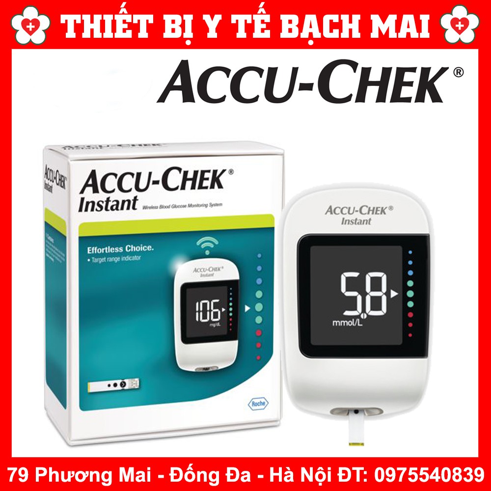 [Chính Hãng Công Ty mmol/L] Máy Đo Tiểu Đường, Đường Huyết ACCU-CHECK INSTANT +25 Que + 10 Kim