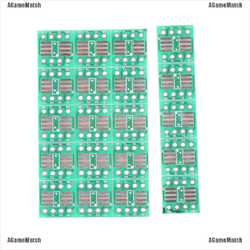 Set 20 Bảng Mạch Chuyển Đổi SOP8 SO8 SOIC8 TSSOP8 MSOP8 Sang DIP8 PCB DIY