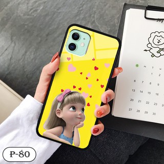 Ốp lưng kính 3D iPhone 11- hình cute