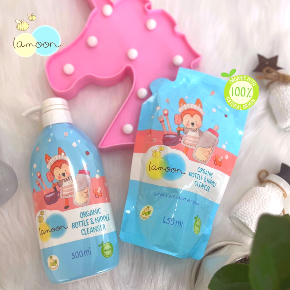 [Date12/05/2024] Nước rửa bình sữa Organic cho bé Lamoon - Bình 500ml