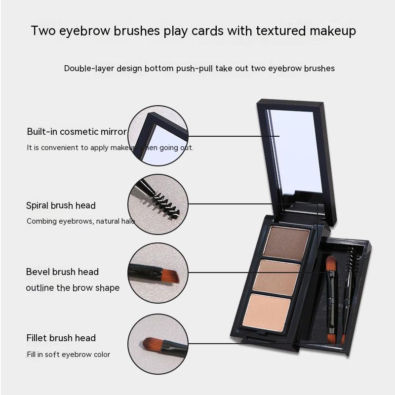 Bảng Bột Tán Lông Mày Ba Màu Kháng Nước Chống Mồ Hôi Không Dễ Phai Thích Hợp Cho Người Mới Bắt Đầu UNNY CLUB