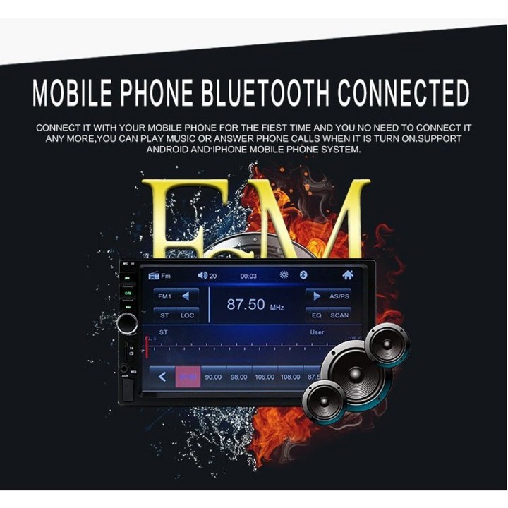 Màn Hình Cảm ứng Ô tô Bluetooth Car 7inch MP5 Trên xe Hơi 7018b Tặng Kèm Camera Lùi chống nước Cao cấp