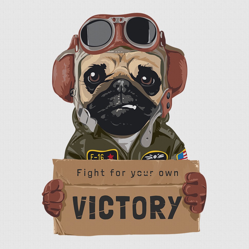 Áo Thun Unisex MYO Pug Dog Aviator 2652