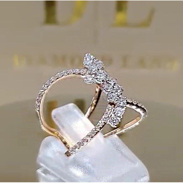 Nhẫn Đeo Tay Kim Loại Đính Đá Thời Trang Cho Nữ