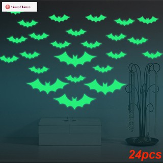 Set 24 sticker dán tường trang trí hình batman dạ quang làm từ PVC độc đáo