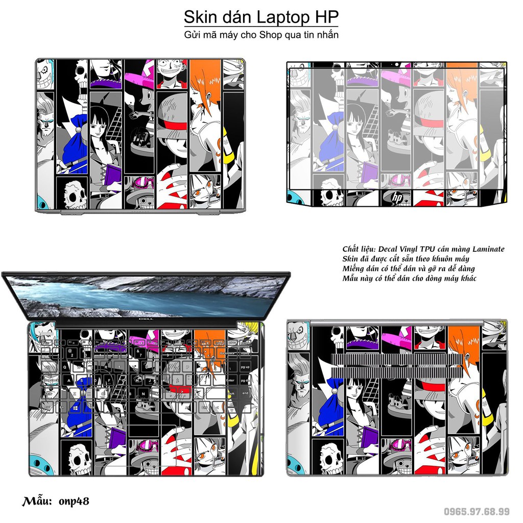 Skin dán Laptop HP in hình One Piece _nhiều mẫu 25 (inbox mã máy cho Shop)