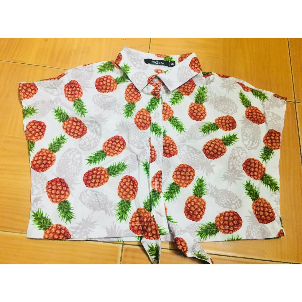 Áo hoa quả croptop đi biển, chất liệu vải thô hàn cực mát, thấm hút mồ hôi tạo sự thoải mái cho bạn