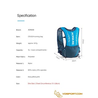 Balo chạy bộ vest running trail Aonijie C9102