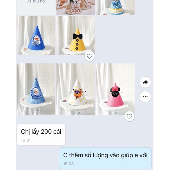 Mũ sinh nhật chuyên sỉ cho tiệm bánh kem