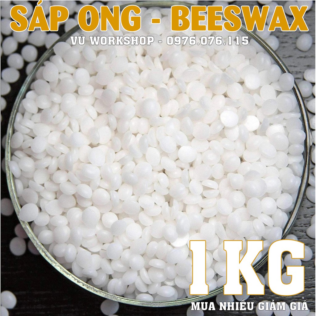Sáp Ong Tự Nhiên 1kg - Nguyên Liệu Làm Nến Thơm, Handmade
