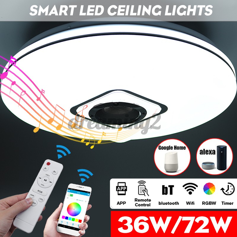 Đèn Trần Thông Minh 72 / 36w Điều Khiển Bằng Wifi Bluetooth 256 Màu