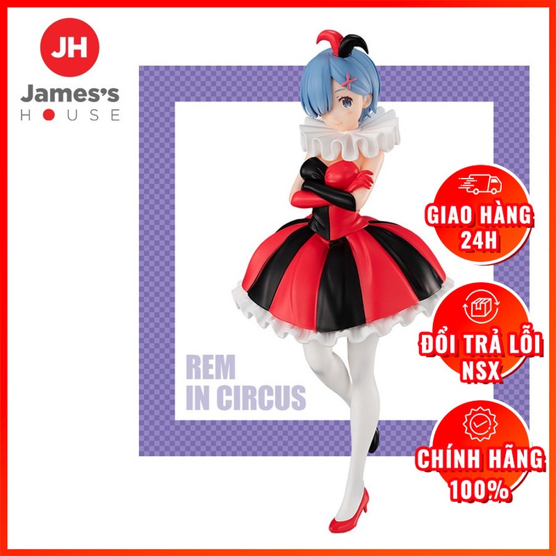 Mô Hình Figure Chính Hãng Anime Re:Zero, Rem, In Circus Version, FURYU, Nhật Bản