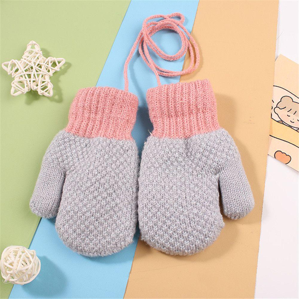 Găng Tay Đan Len Dày Dặn Giữ Ấm Mùa Đông Dễ Thương Cho Bé