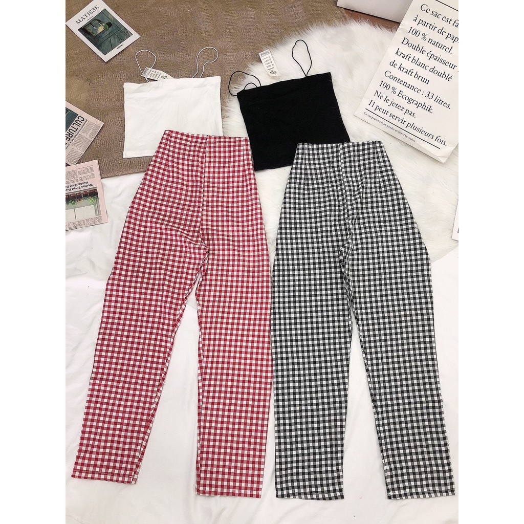 set áo croptop dây bún kèm quần tây carro xinh cực hot hit xinh xắn