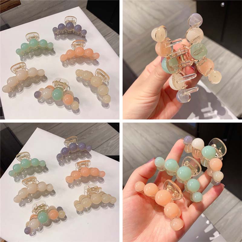 Kẹp Tóc Càng Cua Đính Ngọc Trai Acrylic 2022 Kiểu Hàn Quốc Thời Trang Cho Nữ