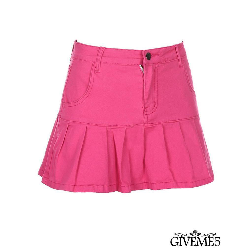 Váy Jean Màu Trơn Thời Trang Cho Nữ