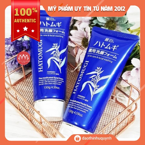 Sữa Rửa Mặt Ngừa Mụn, Sáng Da Hatomugi Acne Care &amp; Facial Washing 130g