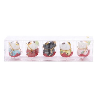 Combo 5 Tượng Mèo Thần Tài May Mắn