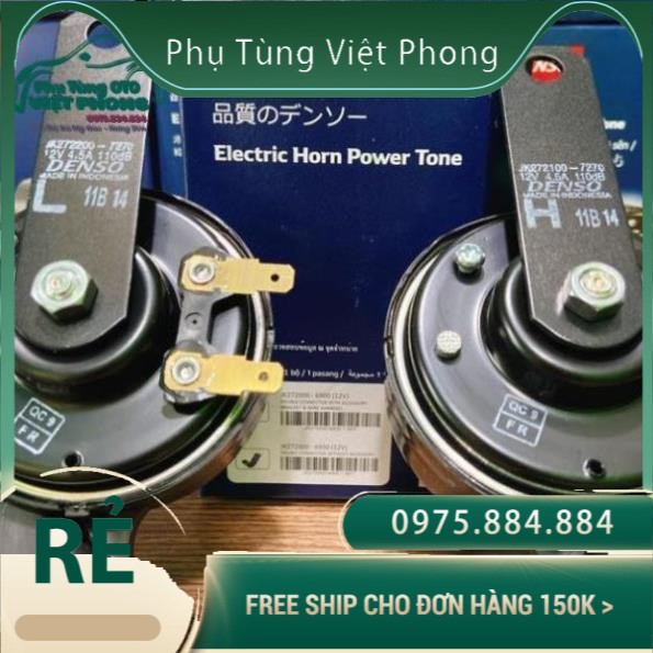 (Chính hãng Denso) Cặp Còi Sên Ô Tô (Kèn Sò) 12V